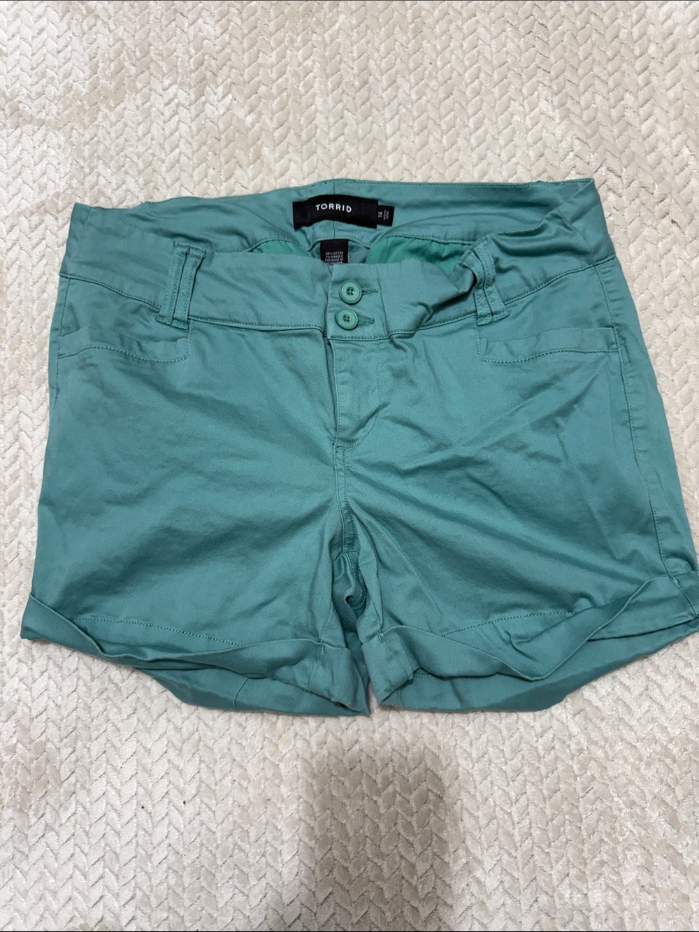 torrid Seafoam Green High-Waist Stretch Shorts